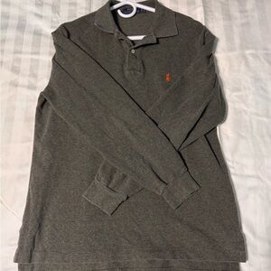 Ralph Lauren Charcoal Polo with Orange Emblem